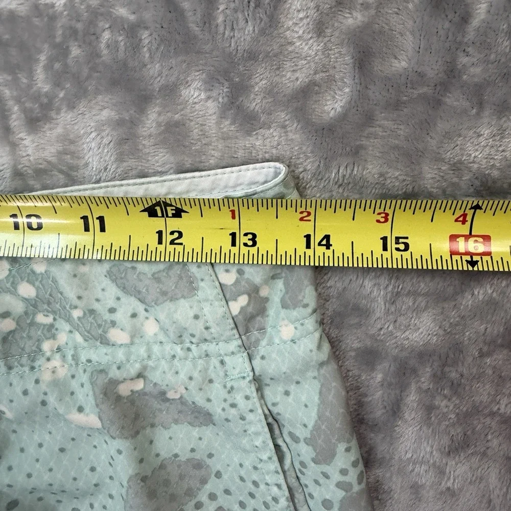 Aftco Swim Trunks Shorts‎ Size 28 Stretch Drawstring green Snake Skin Camouflage